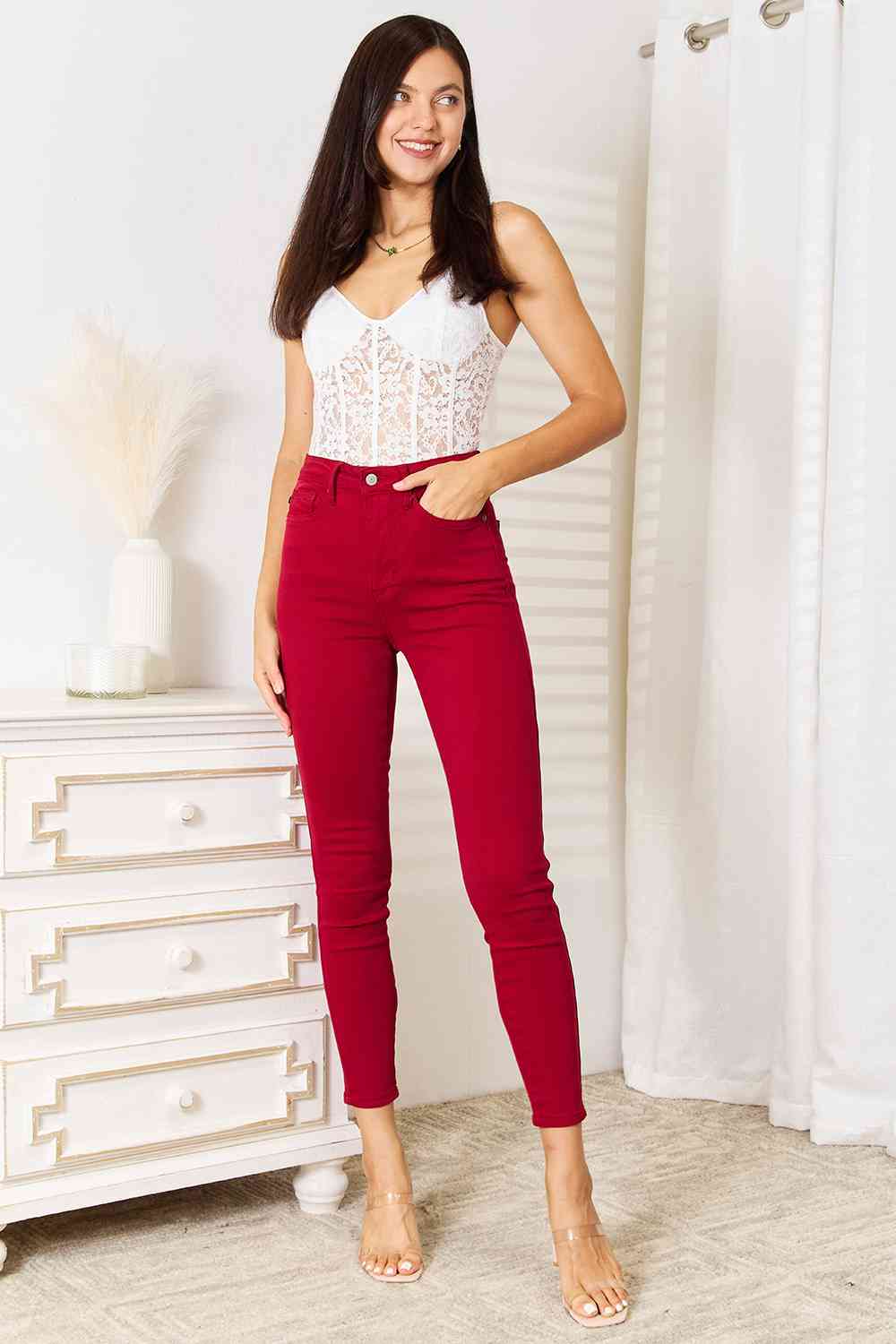 Full Size High Waist Tummy Control Skinny Jeans