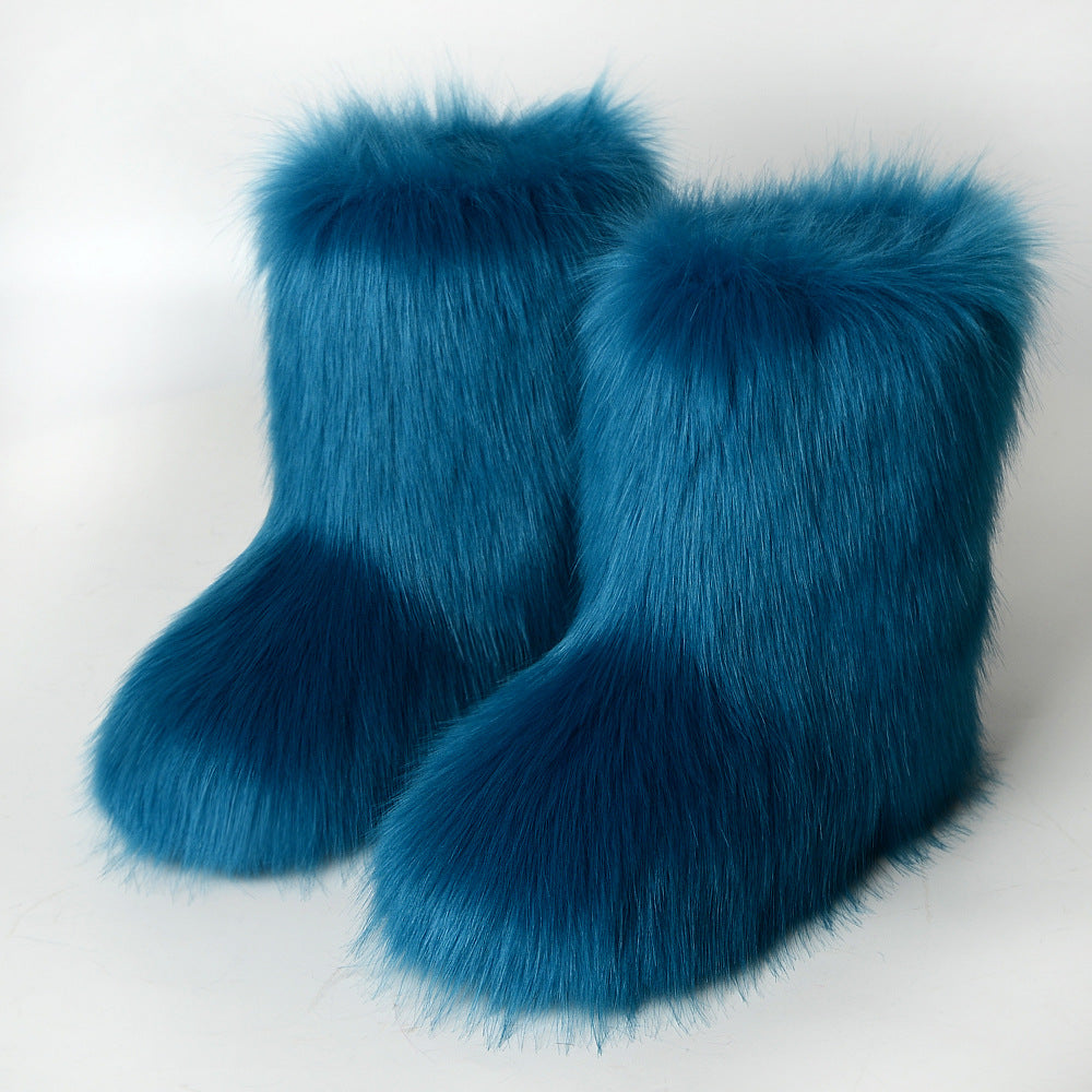 Made Ya Look Faux Fox Fur Boots