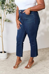 Full Size Raw Hem Straight Jeans