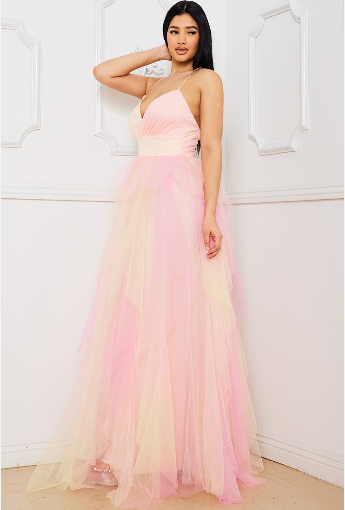 Blushing Petals Maxi Dress