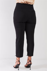 Plus Black High-waisted Classic Pegged Pants