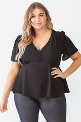 Plus Tie Detail Flare Top