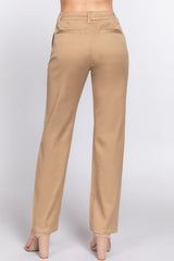 Straight Fit Twill Long Pants