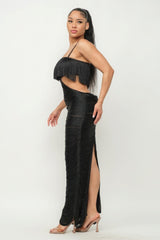 Lux Fringe Maxi Dress