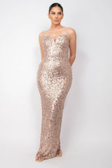 Sequin V-bar Crisscross Tube Dress