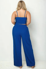 Bustier Crop Cami Top & Slant Pocket Straight Pants