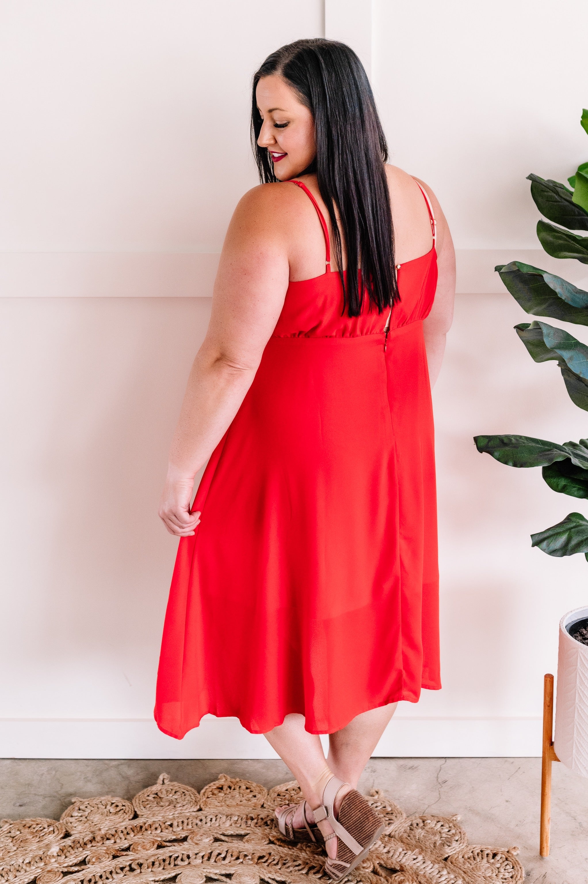 Tie Front Dress In Lipstick Red