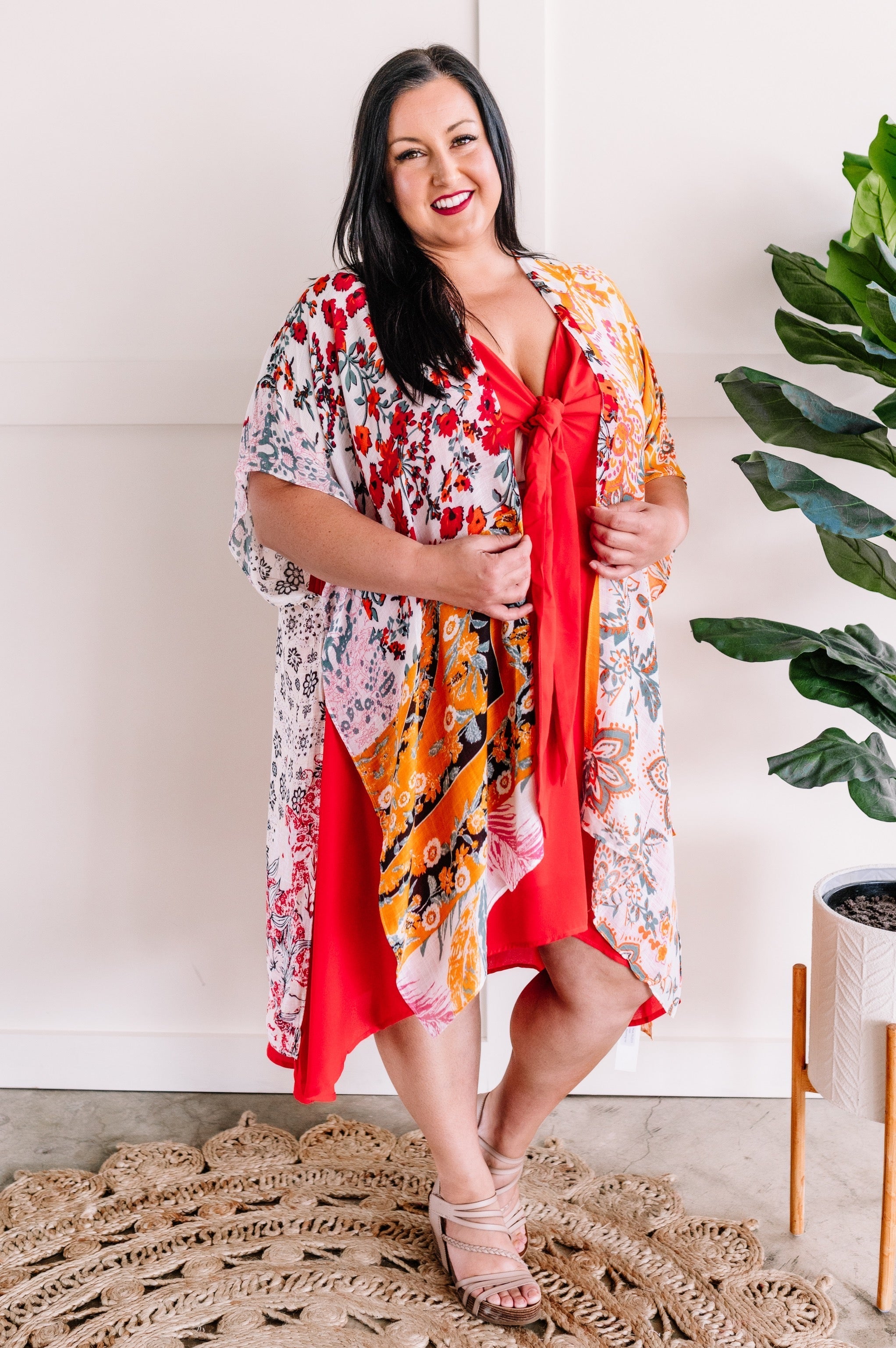 Tie Front Dress In Lipstick Red