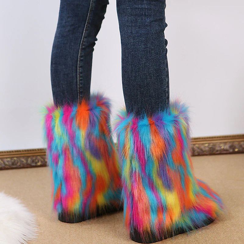 Warm and Furry Faux Snow Boots