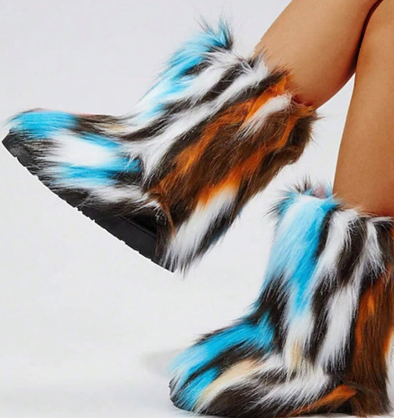 Warm and Furry Faux Snow Boots