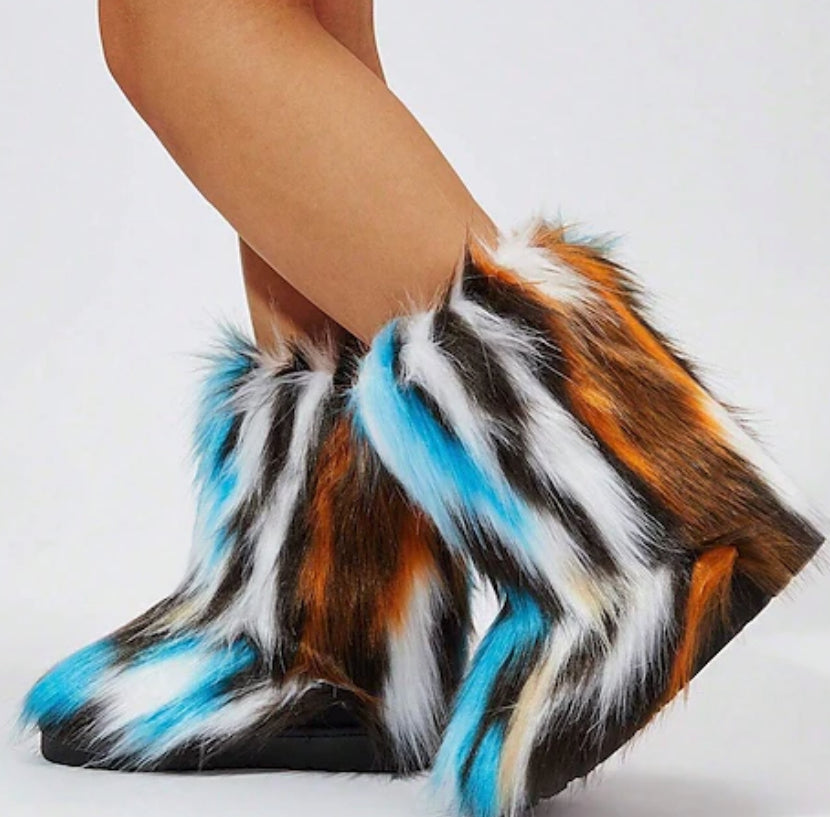 Warm and Furry Faux Snow Boots