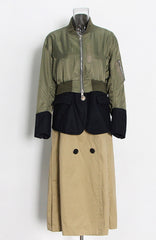 Patchwork Collar Coat