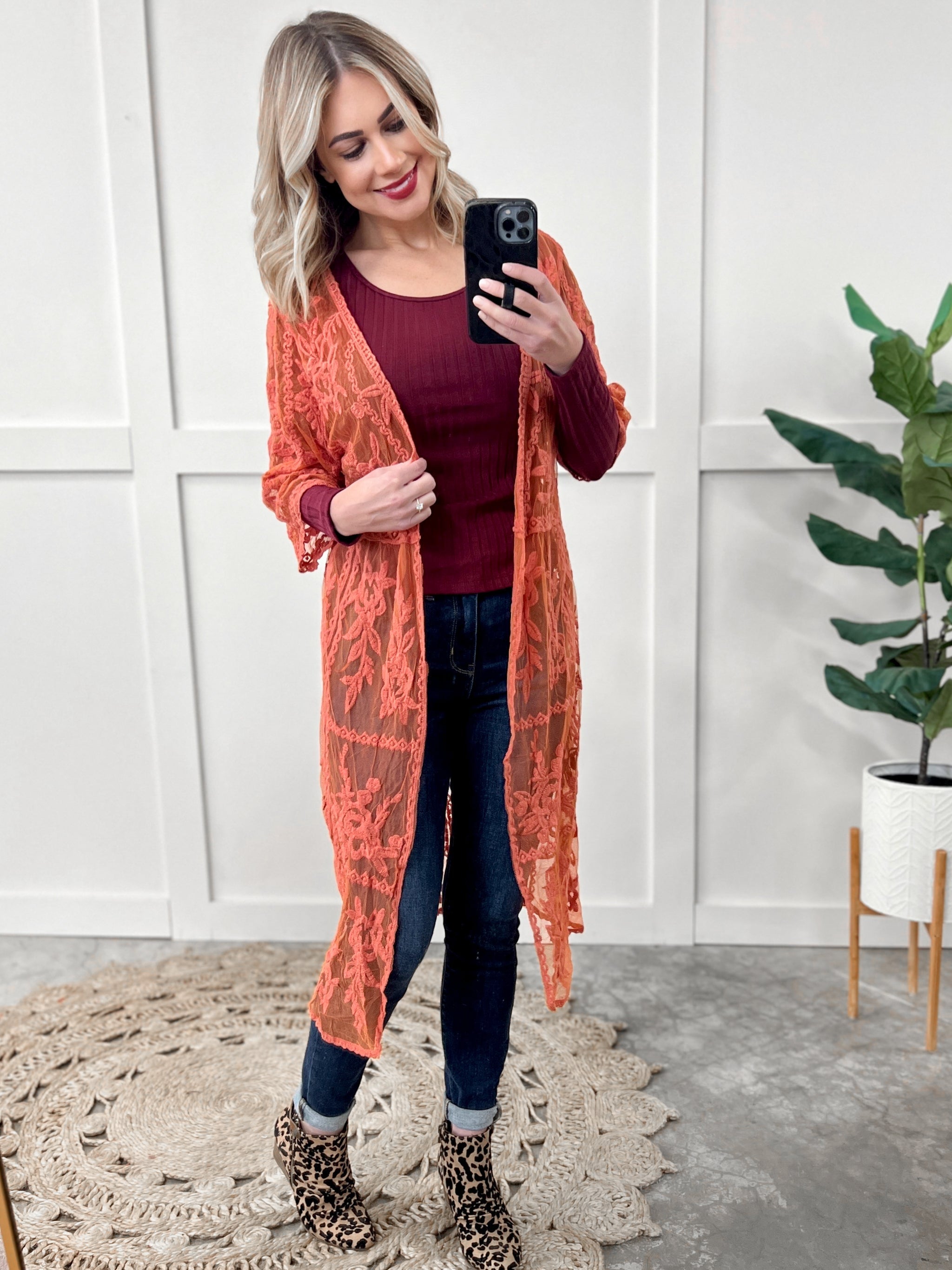 Lace Kimono In Autumnn Sunset