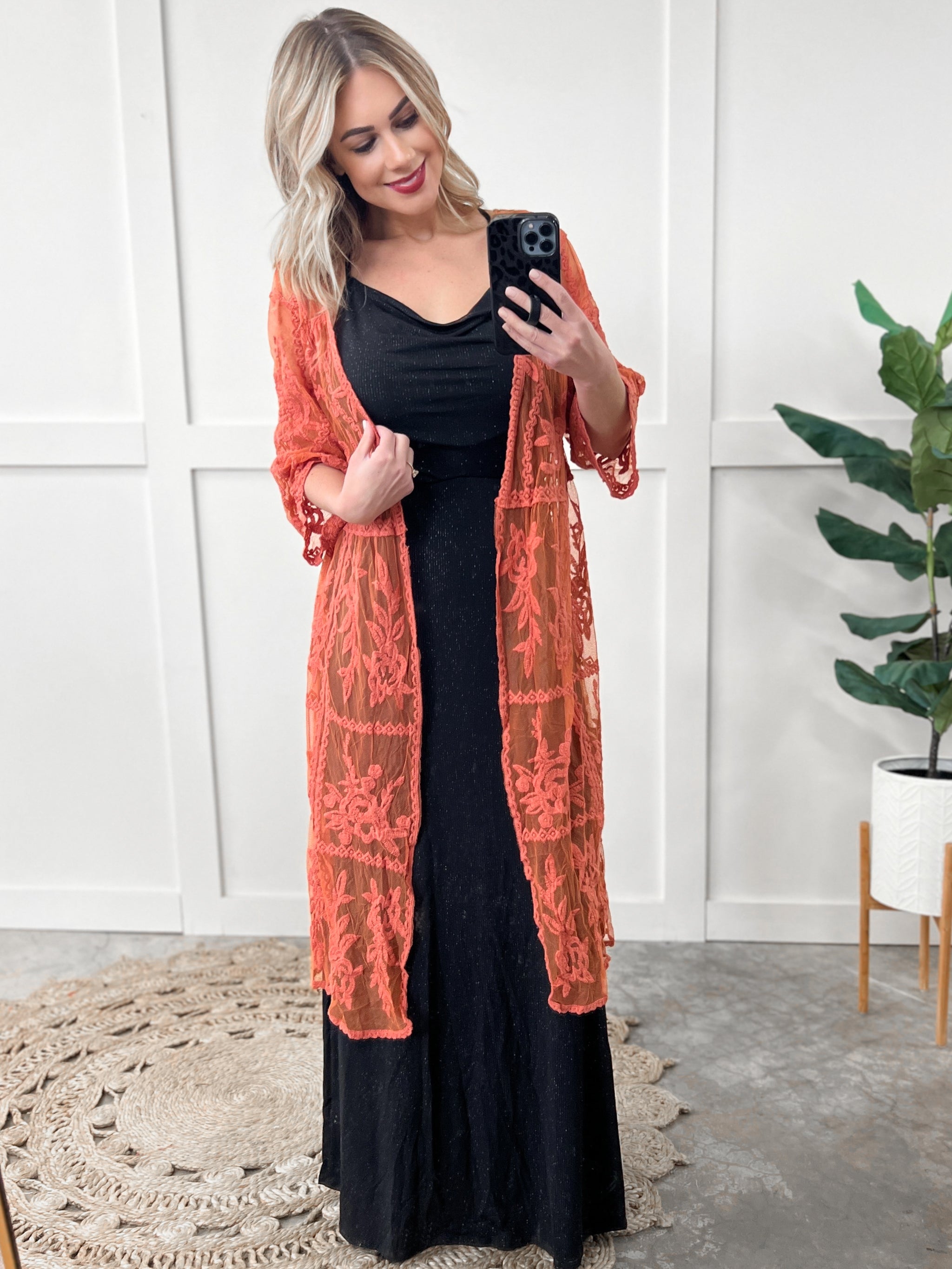 Lace Kimono In Autumnn Sunset