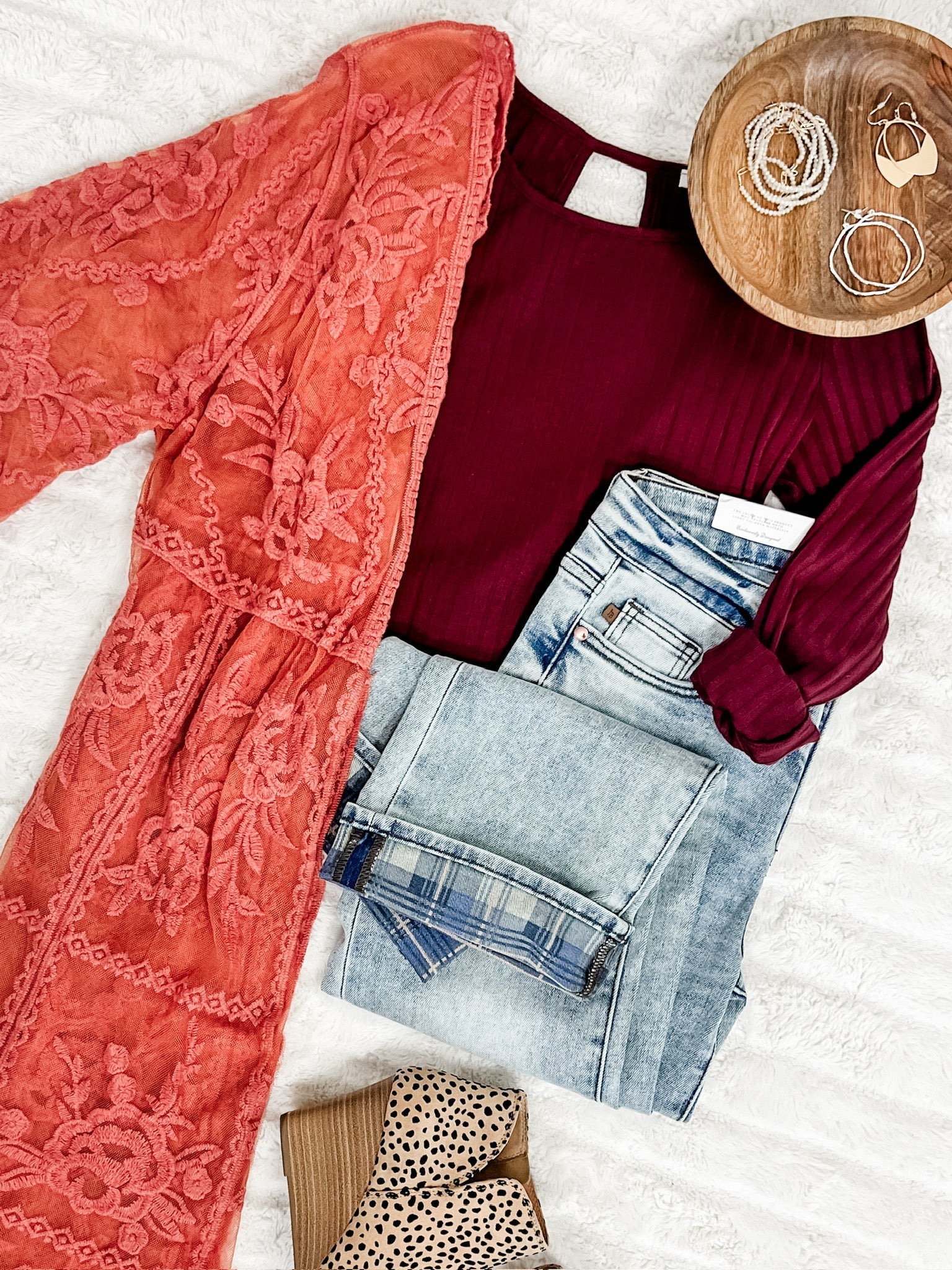 Lace Kimono In Autumnn Sunset