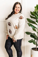 Pullover Sweatshirt In Football Sequins