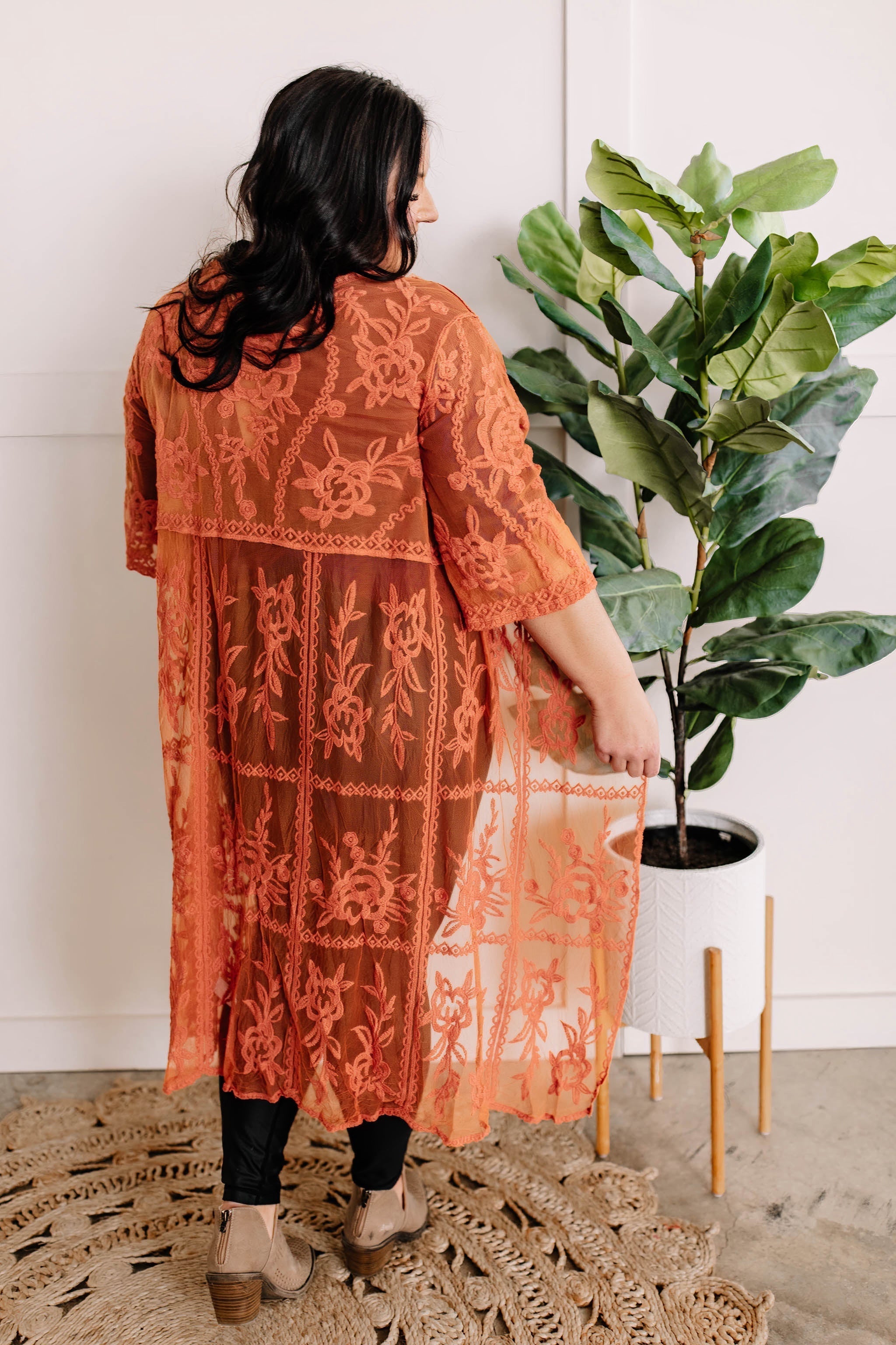 Lace Kimono In Autumnn Sunset