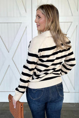 Top Pick Striped Sweater,Beige