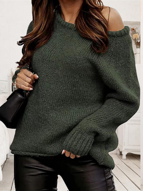 One Shoulder Long Sleeve Sweater