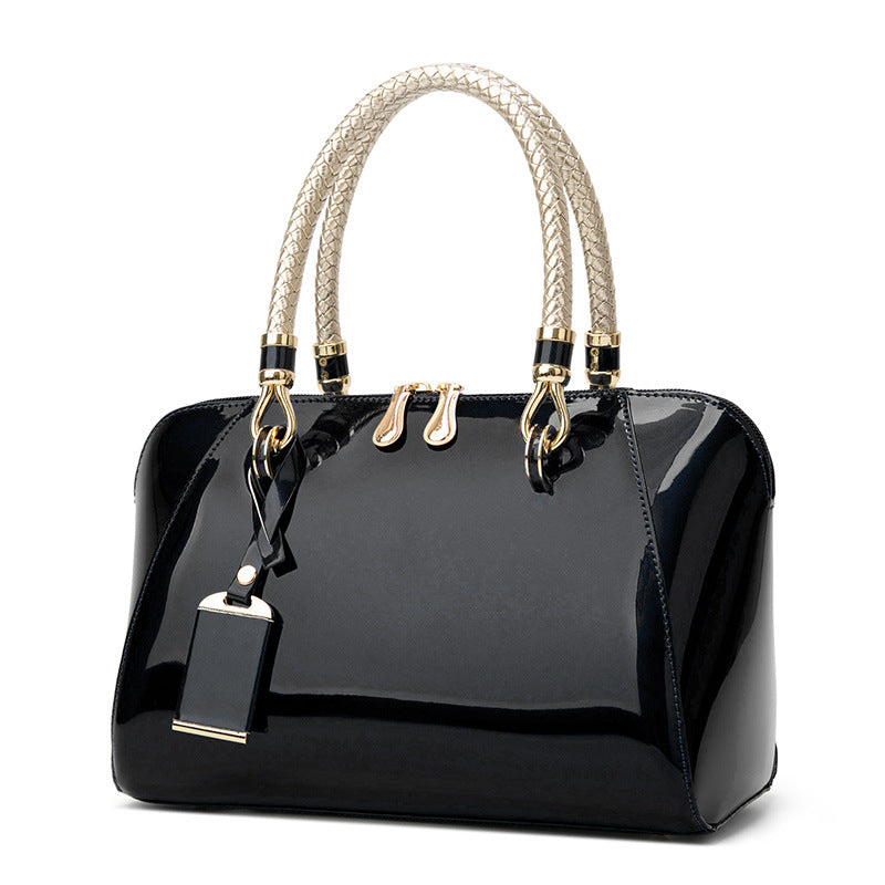 Shiny One-shoulder Diagonal Handbag