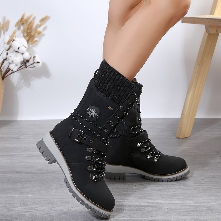 On the slopes Square Heel Side Zipper Boots