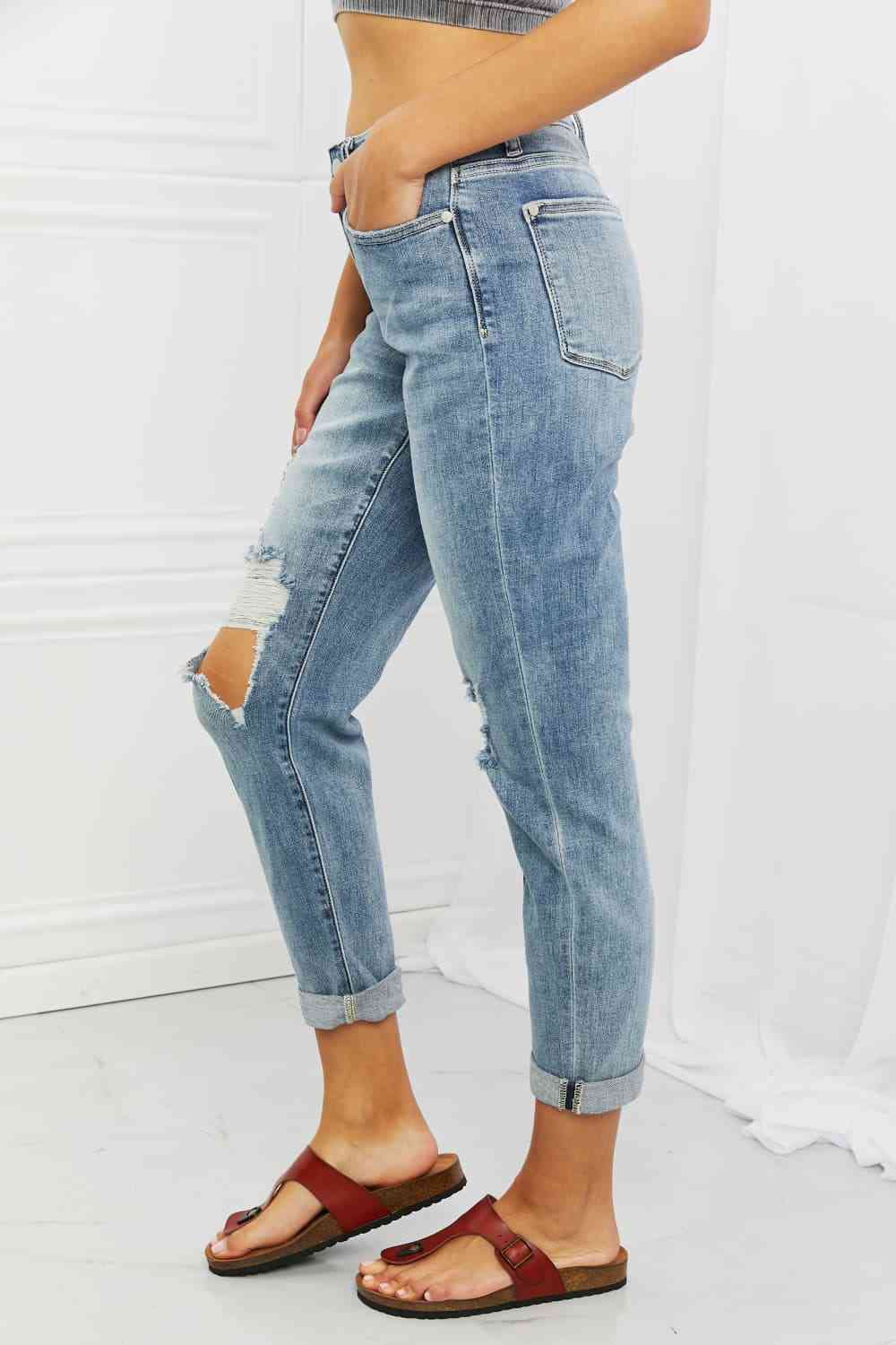 Malia Full Size Mid Rise Boyfriend Jeans