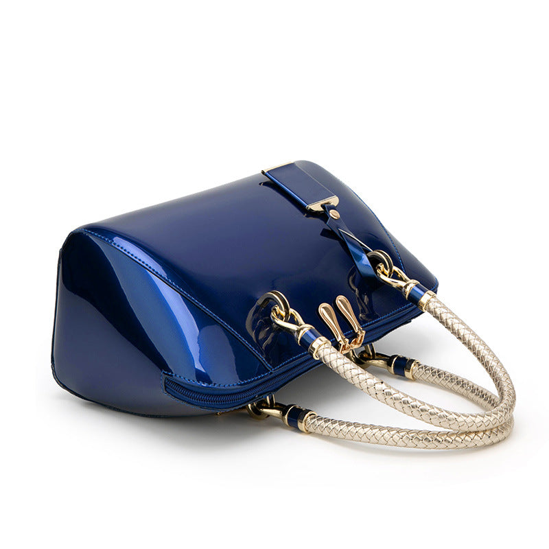 Shiny One-shoulder Diagonal Handbag