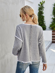 Boat Neck Dropped Shoulder Sweater