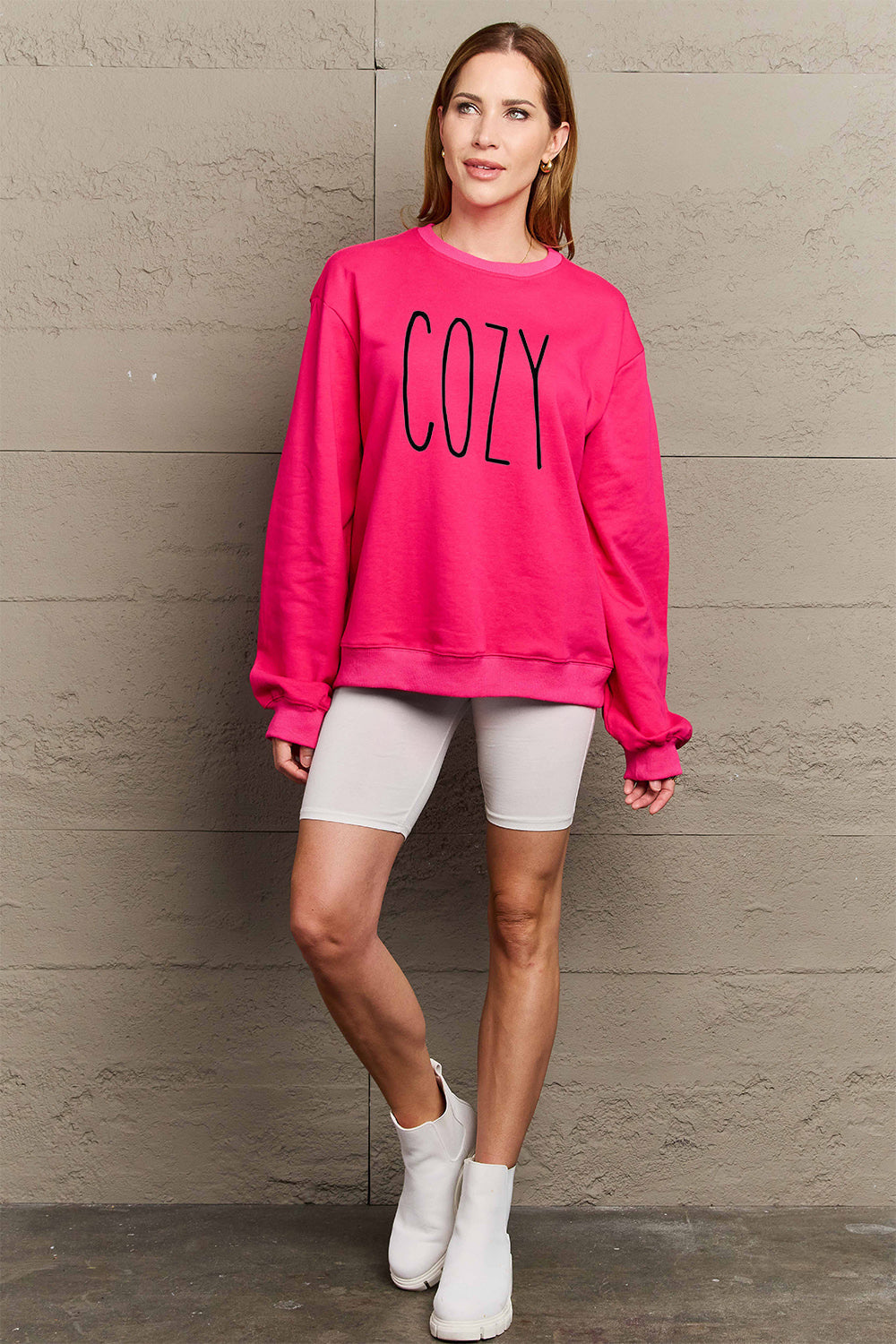 Full Size COZY Graphic Sweatshirt