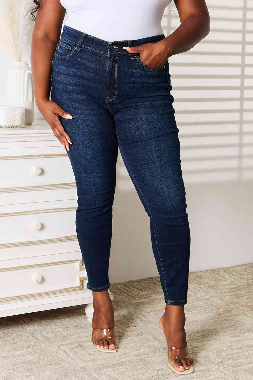 Full Size Skinny Jeans with Pockets