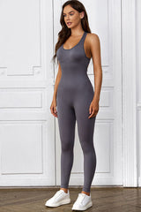 Halter Neck Sleeveless Active Jumpsuit