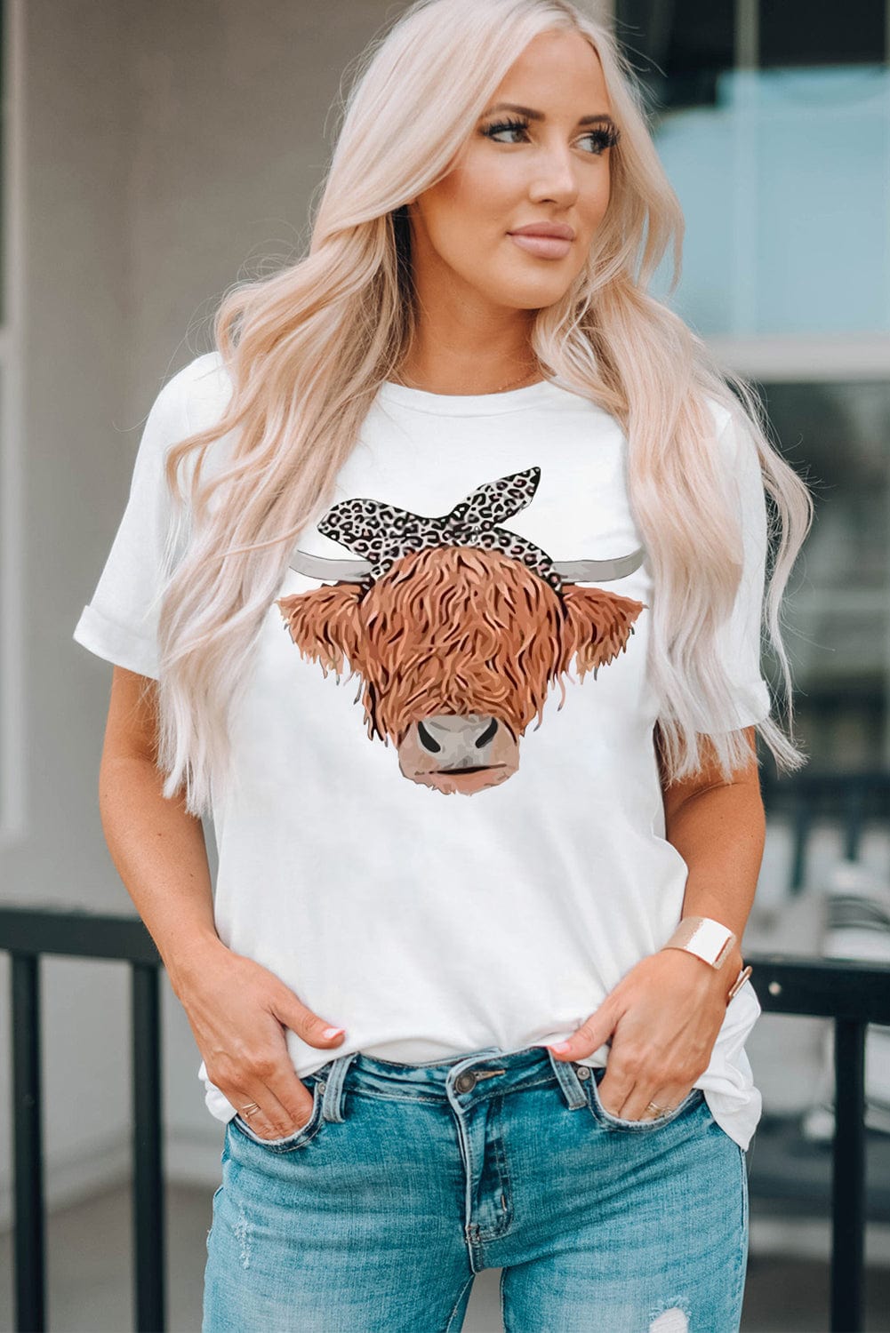 Animal Graphic Round Neck T-Shirt