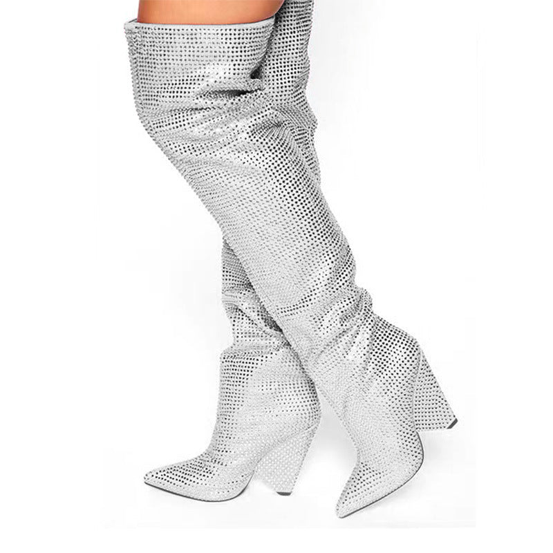 Razzle Dazzle Tapered Heel Wedge Boots