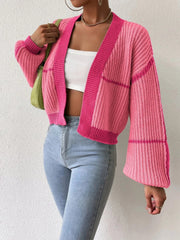 Open Front Dropped Shoulder Cardigan