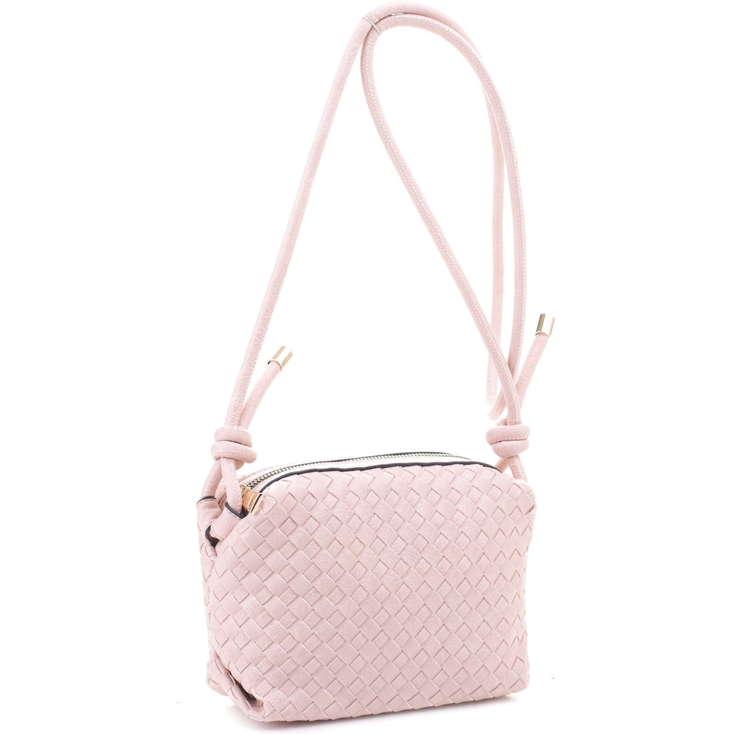 Braid Texture Zipper Crossbody Bag