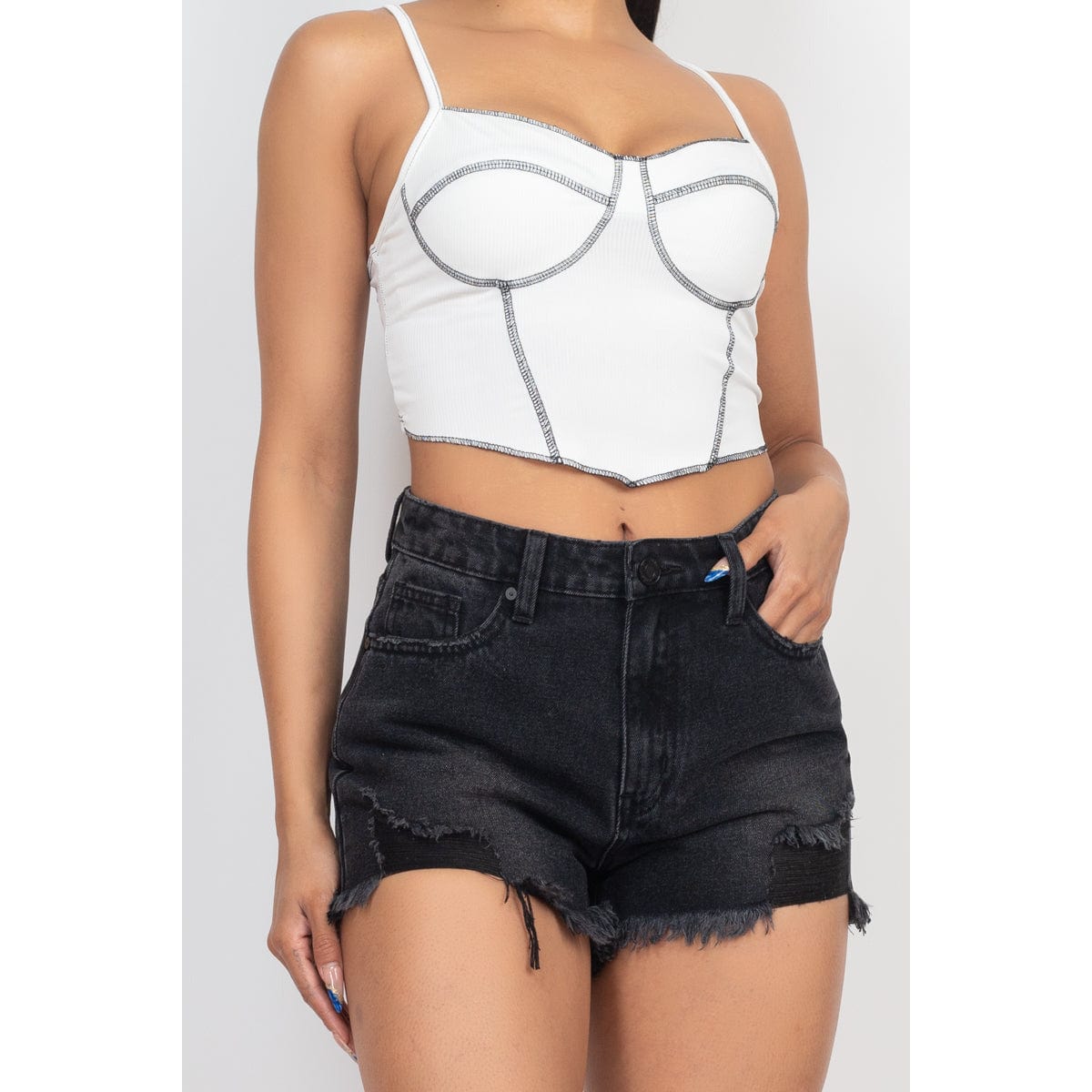 Bustier Sleeveless Ribbed Top