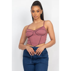 Bustier Sleeveless Ribbed Top