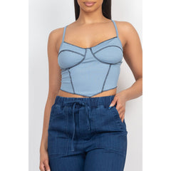 Bustier Sleeveless Ribbed Top