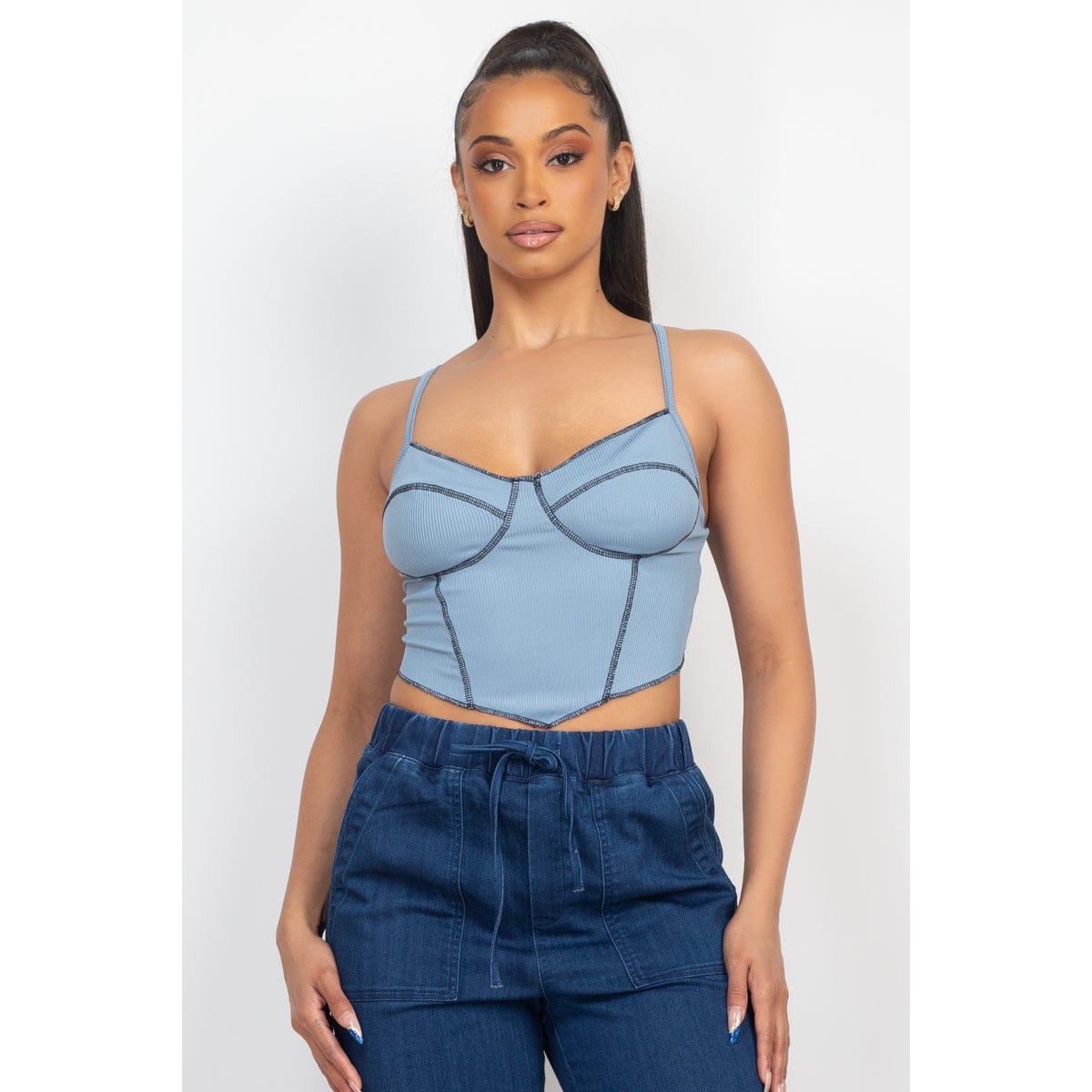 Bustier Sleeveless Ribbed Top