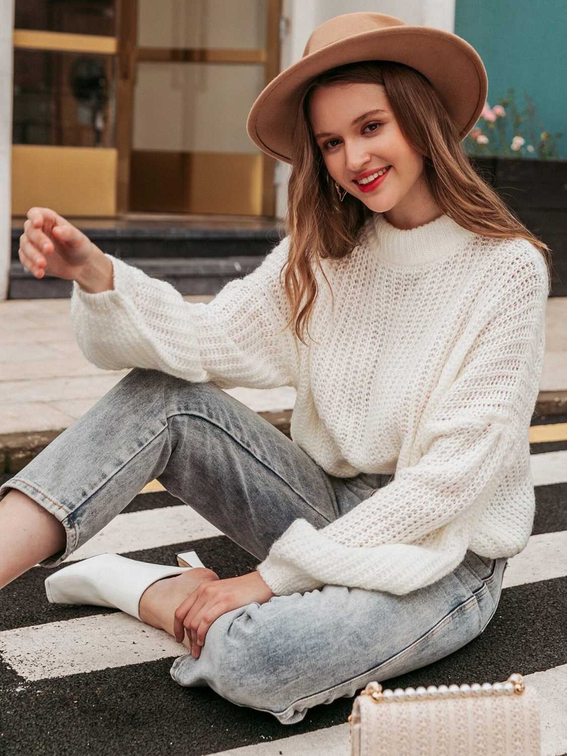 Round Neck Long Sleeve Sweater