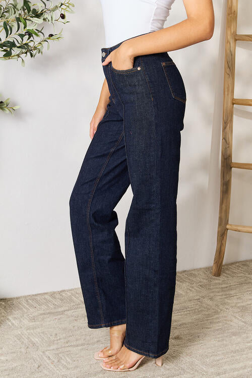 Full Size High Waist Wide Leg Jeans