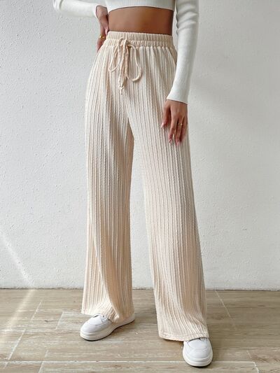 Drawstring Wide Leg Pants