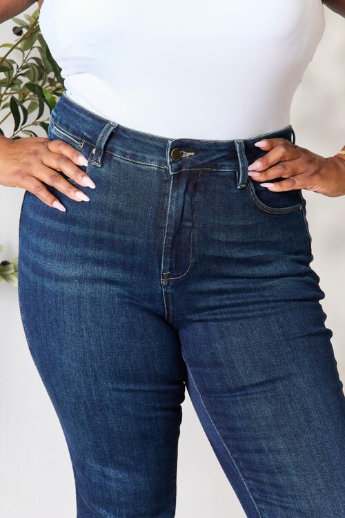 Full Size Raw Hem Straight Jeans