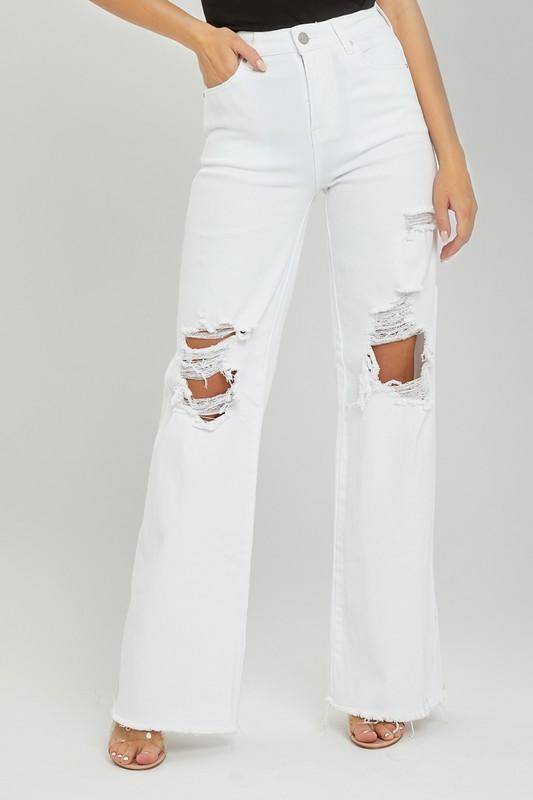 Lily High Rise Distressed Wide Leg Dad Jeans