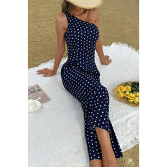 Polka Dot One-Shoulder Jumpsuit