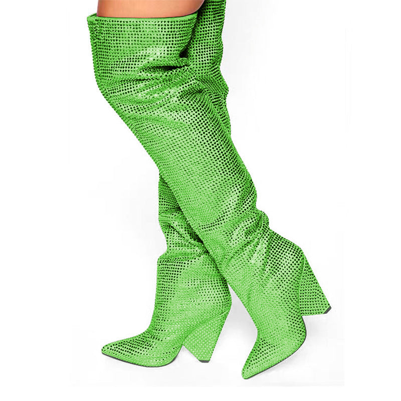 Razzle Dazzle Tapered Heel Wedge Boots