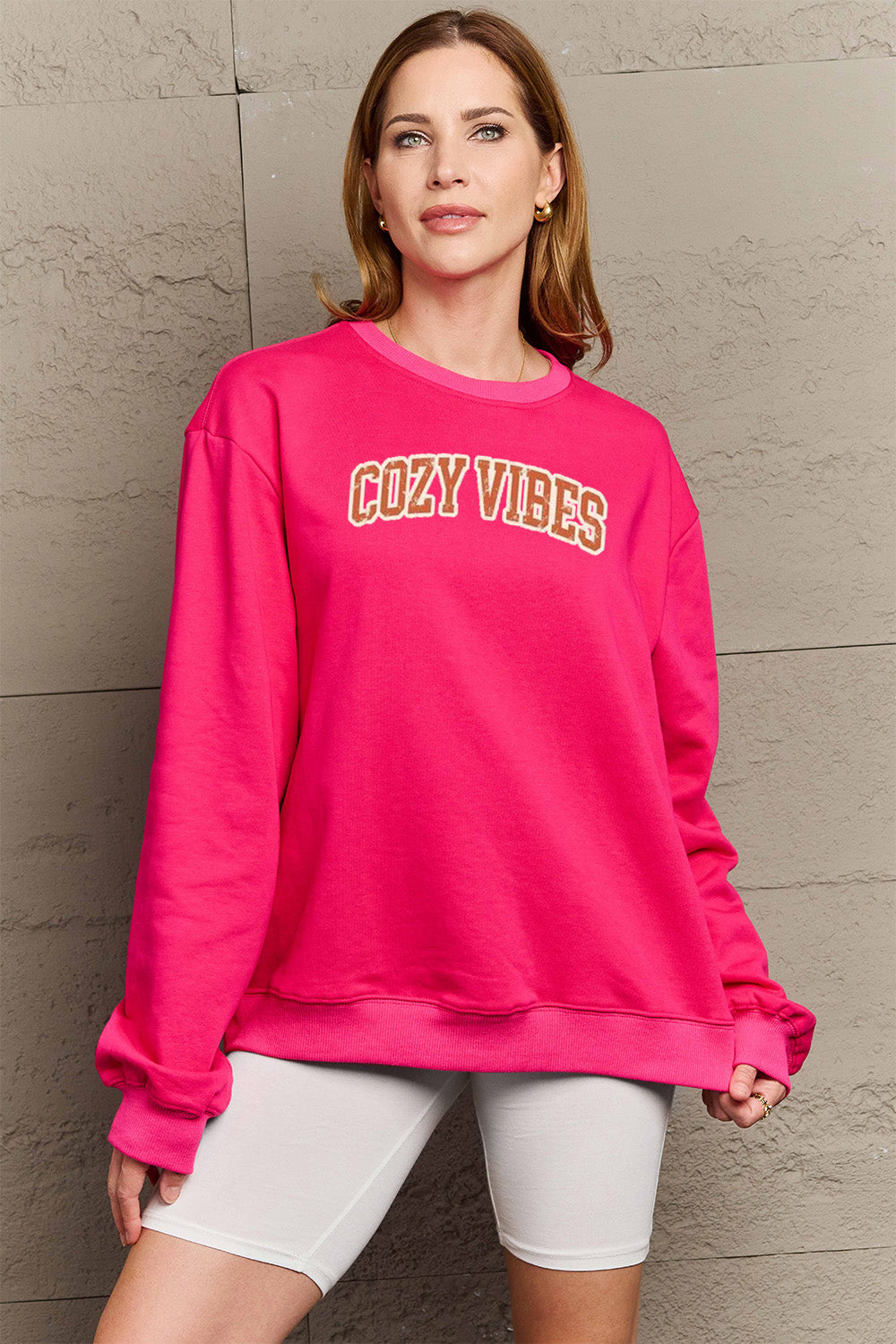 Full Size COZY VIBES Graphic Sweatshirt