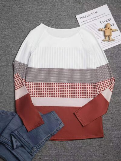 Color Block Raglan Sleeve T-Shirt