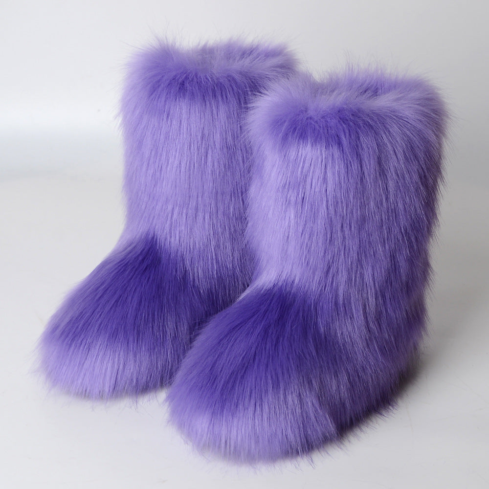 Made Ya Look Faux Fox Fur Boots