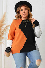 Juliette Color Block Round Neck Knit Top